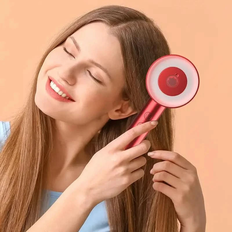 Electric Scalp Massager Hair Oil Applicator Scalp Massager 3 Modes Blue/Red Light Scalp Massager Tool Vibrating Massage comb - M & M Global