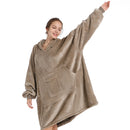Winter women's hooded pajamas, with pockets and cuffs, suitable for casual home wear, with plush lining, a great choice