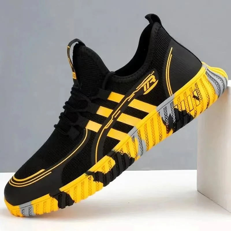 Men's sports shoes, comfortable tennis shoes, mesh surface, fly fabric, anti slip, men's tennis, big discounts, novelty - M & M Global