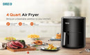 Air Fryer - 100℉ to 450℉, 4 Quart Hot Oven Cooker with 50 Recipes, 9 Cooking Functions on Easy Touch Screen, Preheat, Shake Remi - M & M Global
