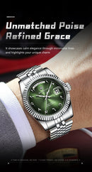 POEDAGAR Fashion High Quality Men Clock Waterproof Date Week Watch For Man Stainless Steel Luxury Quartz Men's Watches Reloj+Box