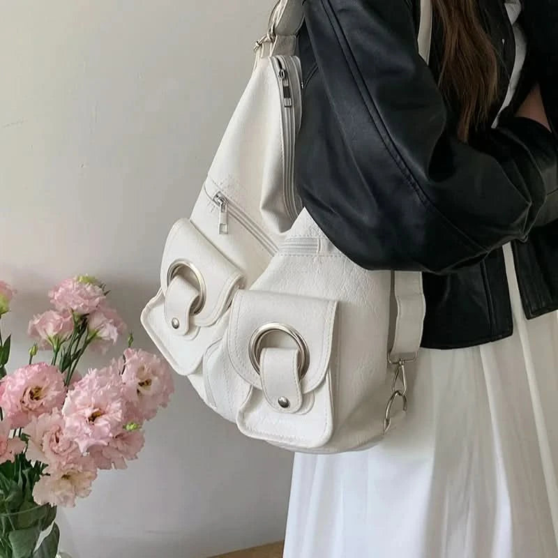 Vintage Women's Bag Leather Multifunctional Shoulder Bag Fashion Ladies Backpack Waterproof Wearable Square Backpacks - M & M Global