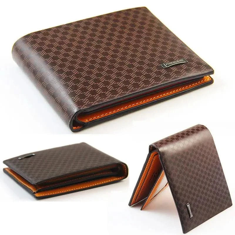 Men's Short Wallet PU Leather Clutch Credit Card Case ID Holders Money Purse With Photo window Handbag Billfold