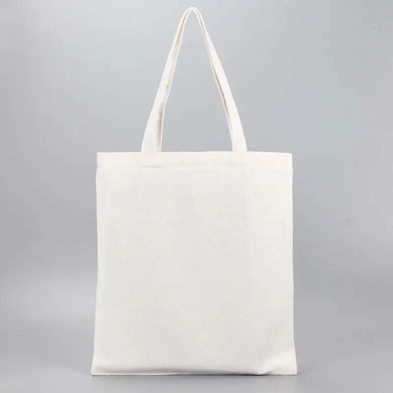 5 Pieces Set Blank Canvas Shopping Bags Reusable Foldable Casual Daily Shoulder Tote Handbag For Personalized Logo & Name Custom - M & M Global