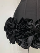 Women Sexy Strapless Backless Flower Embellished Mini Bandage Dress Bodycon Celebrity Party Cocktail Evening Party Club Dresses