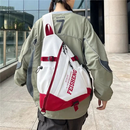 Techwear Style Outdoor Motorcycle Sport Single Shoulder Backpack Unisex Hip Hop Multifunction Chest Bag Tactical Crossbody Bag - M & M Global