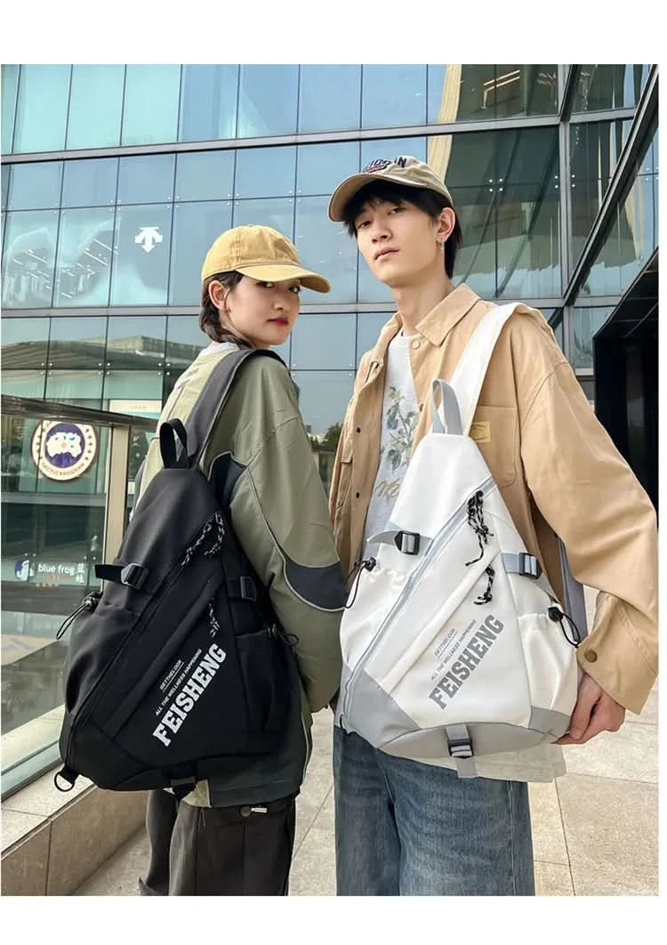 Techwear Style Outdoor Motorcycle Sport Single Shoulder Backpack Unisex Hip Hop Multifunction Chest Bag Tactical Crossbody Bag - M & M Global