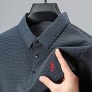 High end customized summer new best-selling Paul embroidery ice silk short sleeved men's business casual comfortable POLO shirt