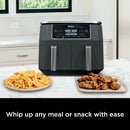 DZ201 Foodi 8 Quart 6-in-1 DualZone 2-Basket Air Fryer with 2 Independent Frying Baskets, Match Cook & Smart Finish to Roast, Br - M & M Global