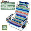 Beach Chairs 5 Position, 2 Pack Portable Folding Backpack Beach Chair Heavy Duty with Cooler Bag, Cup Holder for Outdoor Lawn P