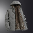 Winter Men's Fleece Warm Down Parkas Fashion Men Cotton Thick Padded Coats Men Thermal Windbreaker Hooded Overcoats Clothing