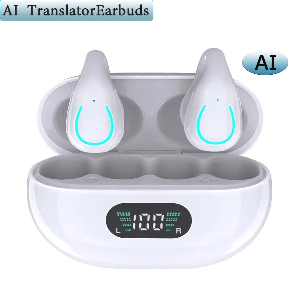 GREATWALL New AI Translation Earphones, Ear Clip High Definition Stereo Sound Quality Sports Fitness Wireless Earphones