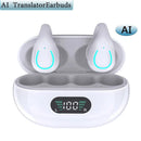 GREATWALL New AI Translation Earphones, Ear Clip High Definition Stereo Sound Quality Sports Fitness Wireless Earphones