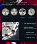 OLEVS Original Watch Leather Strap Moon Phase Luminous Quartz Watches for Man Waterproof Calendar Business Trend Wristwatch - M & M Global