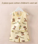 Children's Clothing Print Sleeveless Tops Shorts Cute Breathable Kids Summer Vest Shorts Set Tank Top for Baby Clothing Children - M & M Global