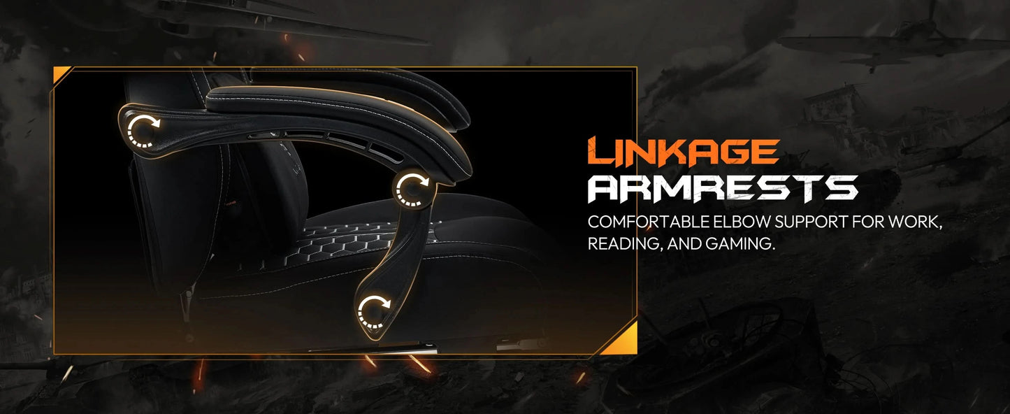 Dowinx Gaming Chair with Heated Massage Lumbar Support, Ergonomic Gaming Computer Chair with Pocket Spring Cushion and Footrest