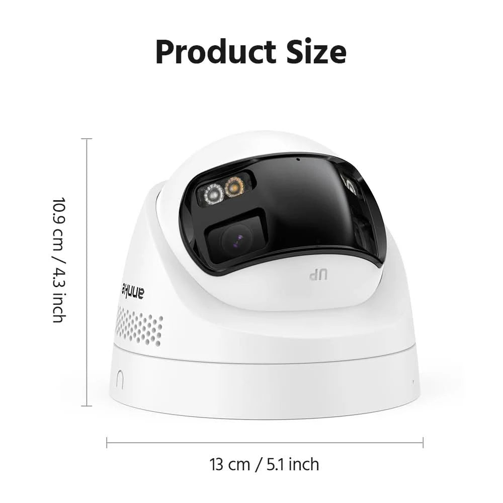 ANNKE 8MP Security Camera 180°Panoramic Dual Lens outdoor poe camera 4k AI Human Detect Two Way Audio Weatherproof 8MP IP Camera
