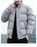 Men's Cotton Jacket Winter Stand Collar Warm Fashionable Trendy Bread Style Coat Regular Fit Male Outerwear Winter Jacket Men