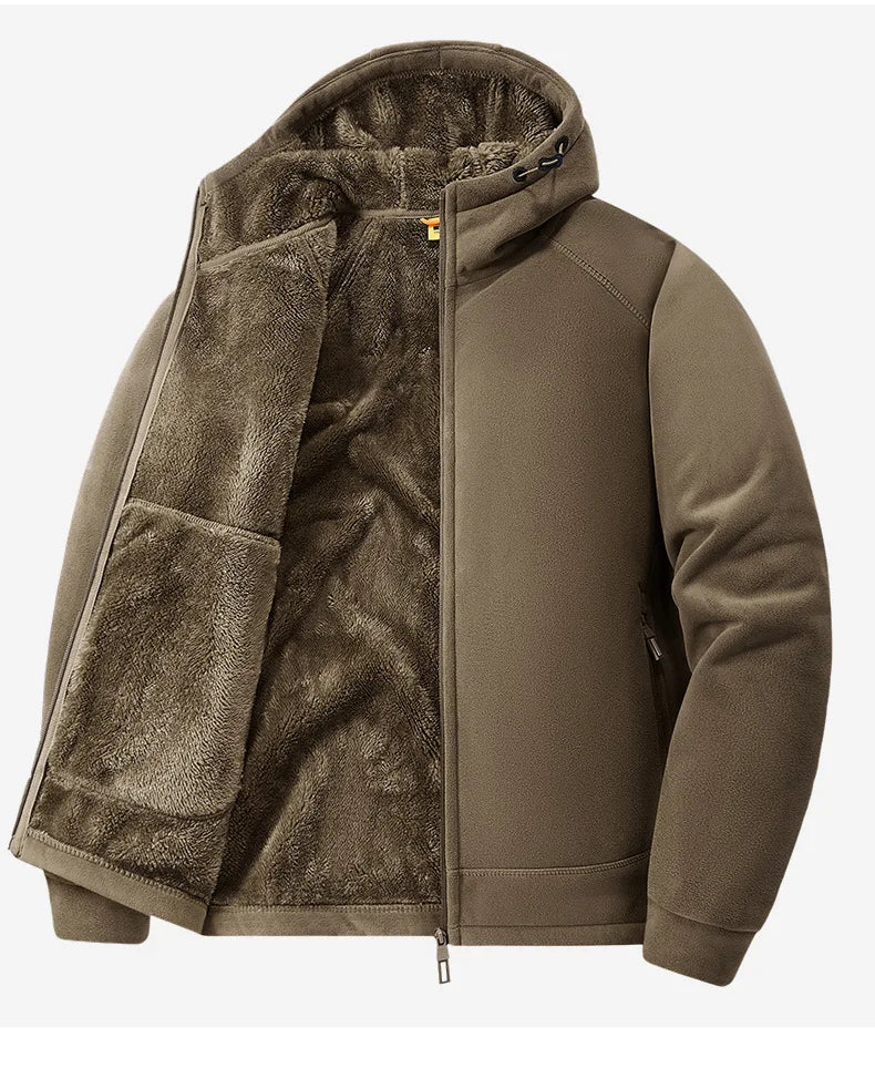 Men's Warm Jacket, Sports Hooded Sweatshirt, Oligon Fabric Coat, High-quality Design, Warm Coat with Fashionable Hood 2025 New