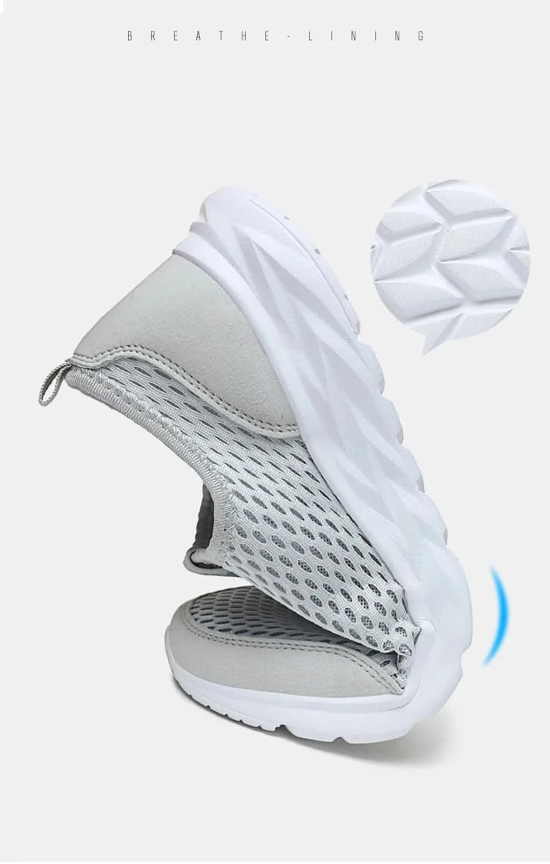YRZL Men's Sneakers Breathable Mesh Men Casual Shoes Outdoor Non-Slip Big Size Loafers Walking Lightweight Male Tennis shoes - M & M Global