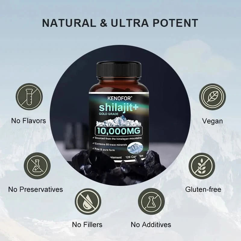 Himalaya Original Pure Shilajit Capsules, Naturally Enriched with Fulvic Acid and Over 85 Trace Minerals, Gluten Free Supplement - M & M Global
