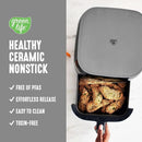 Compact Electric Air Fryer Oven, 5.3 QT, PFAS-Free Ceramic Nonstick Drawer, 8 One Touch Digital Display, Easy View Window, Auto - M & M Global