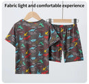 Summer CHILDREN'S Shorts and Short Sleeves 2-piece Cute Dinosaur Home Clothes Boys and Girls Casual Joker Suit. - M & M Global