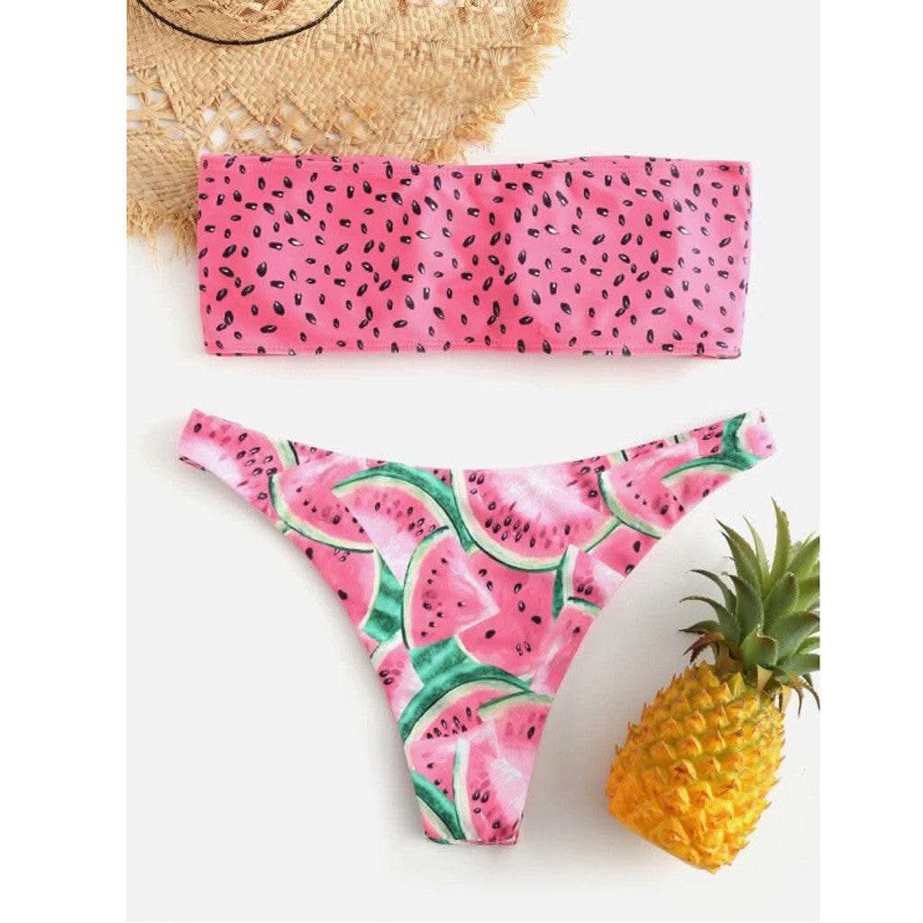 Bikinis Sets Swimsuit For Women Print Tube Up Two Pieces Bikini Push-Up Swimwear Beachwear For WomenFeminine Bikinis - M & M Global