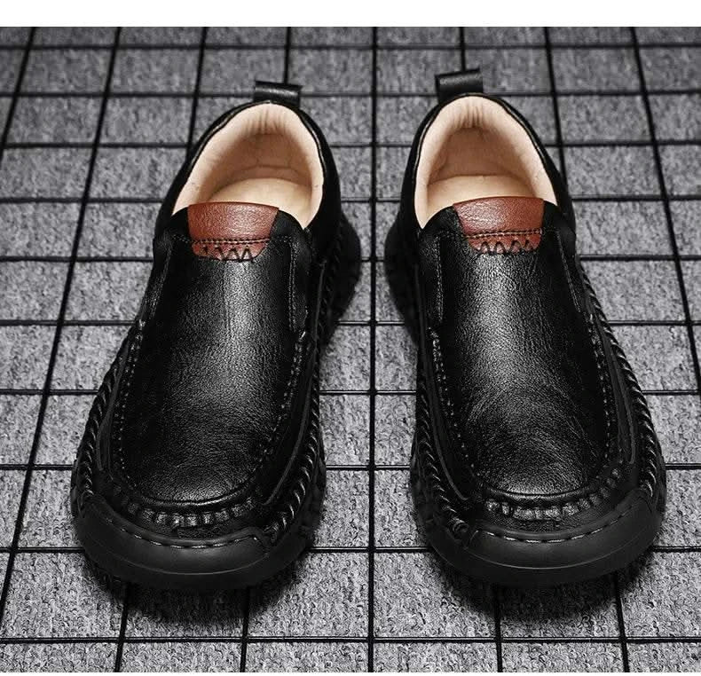 2024 Retro Loafer Genuine Split Leather Classic Shoes Sewing Comfortable Men Casual Slip-on Club Party Shoe Spring Summer - M & M Global