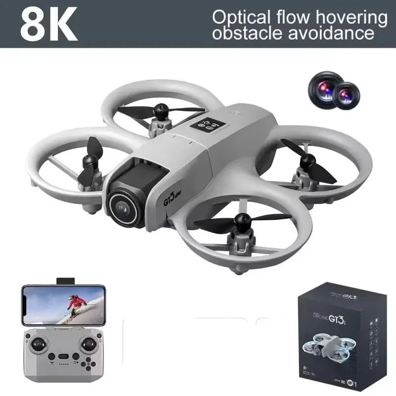 NEW Drones GT3 GPS 8K Professional HD 180° Dual Cameras 5G WIFI Brushless Motors Obstacle Avoidance FPV Foldable Quadcopter Toys - M & M Global