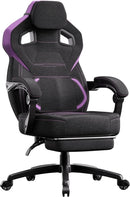 Fabric Gaming Chair with Footrest, Big and Tall Gamer Chair with Lumbar Support, Wide Back Computer Chair for Heavy People