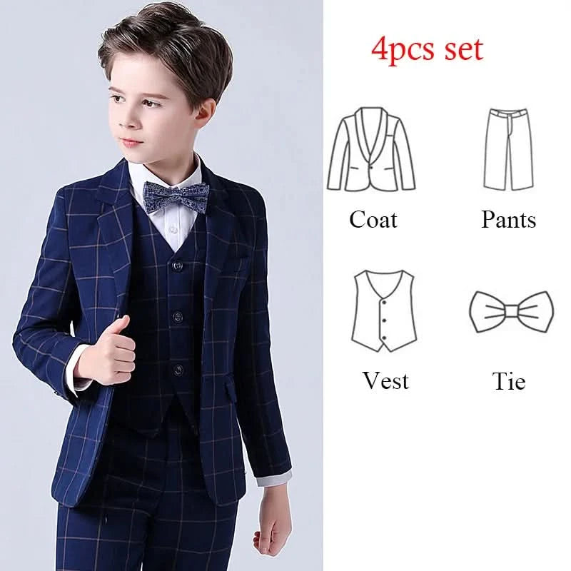 Children Boys Wedding Suit Spring Autumn 1-14 Years Teenager Kids Suits Outfits Set Formal Elegant Suits For Children - M & M Global
