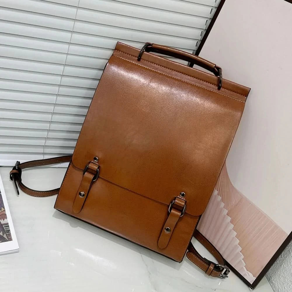Genuine Leather Women Backpack Cross Body Bag Book School Bags Real Cowhide Lady Female Laptop Daypack Messenger Shoulder Bags - M & M Global