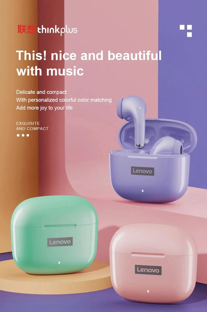Original Lenovo LP40 Pro Earphones Wireless Bluetooth 5.1 Sport Noise Reduction Headphones Touch Control 250mAH 2022 New Lp40pro - M & M Global