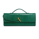 Burgundy bag cherry red envelope wine red envelope upscale new handbag European and American fashion crocodile flip hand organ b - M & M Global