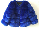 DEAT Fashion Orange Imitation Fox Fur Grass Coat Women's Round Neck Plush Thick Jacket Winter New 7A1578