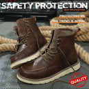 Two layer cowhide high top anti-smash anti-puncture breathable fashion labour insurance shoes