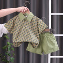 2023 Summer Brother Sister Outfits Boy Kid Flower Casual Shirt+Shorts 2pcs Girl Flower set - M & M Global