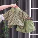 2023 Summer Brother Sister Outfits Boy Kid Flower Casual Shirt+Shorts 2pcs Girl Flower set - M & M Global