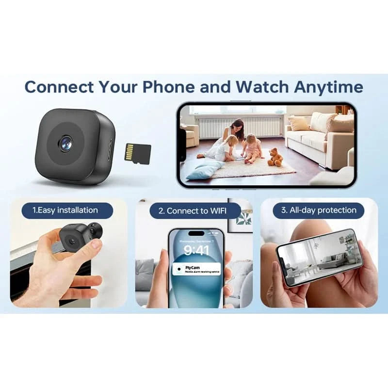 New 4K Mini Security Camera Full Color Night Vision High Definition WiFi Remote Monitor Waterproof Motion Detect Surveillance - M & M Global