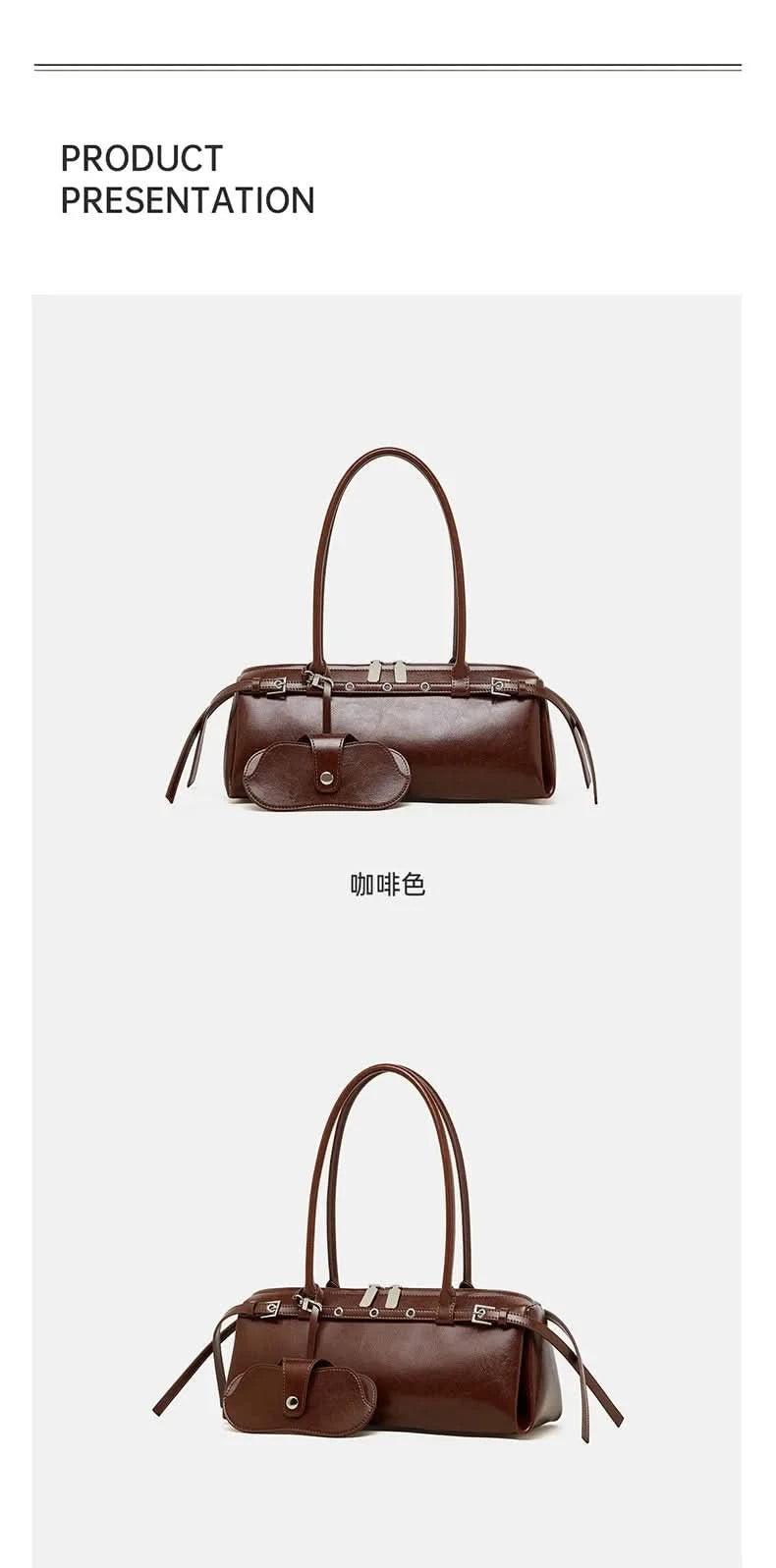 Genuine Leather Women's Baguette Bag Niche Retro Motorcycle Trend Cool belt Handbag New Luxury Design Shoulder Underarm Bag - M & M Global