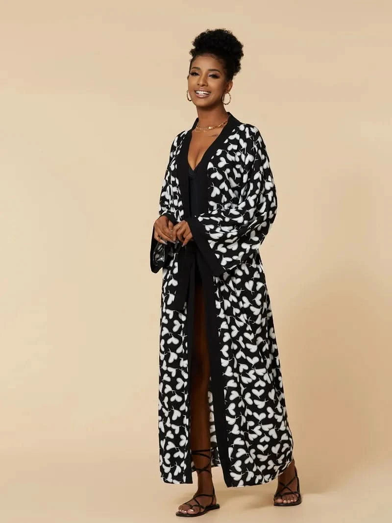 Para Praia Kimono Beach Robe 9 Colors Bikini Cover Ups Beachwear Femme Long Dress Sarong Women Loose Cardigan Swimsuit Covers - M & M Global