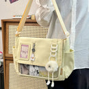 Y2K Japanese Harajuku School Bags for Teenage Girls New 2024 Transparent Itabag Crossbody Bag DIY Badges Display Plate Ita Bag - M & M Global