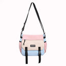 Unisex Student Messenger Bag Large Capacity Flap Crossbody Bag Contrast Color Casual Shoulder Bag for College Travel Business - M & M Global