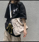 Waterproof Shoulder Bag Women's Multi Pocket Nylon Messenger Bag Preppy Canvas Handbag Women - M & M Global