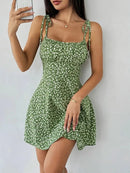 Women's Summer Floral Spaghetti Strap Beach Short Dress,Womens Dresses,Woman Clothing,Woman Clothes,Sundress,New In Dress 2025