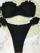 2025 New Summer Swimwear Bikini Set Sexy Leopard Strapless Bikini 2 Piece Set Women Split Swimsuit High Waist Beach Style Bikini - M & M Global