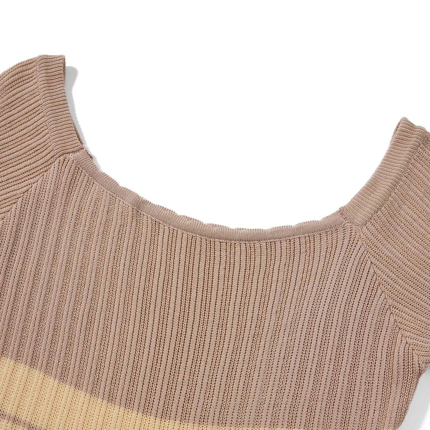 Women Ribbed Knit Ruffle Trim Long Dress Long Sleeve Bodycon  Party Cocktail Dress Flare Summer Beach Cover Up - M & M Global