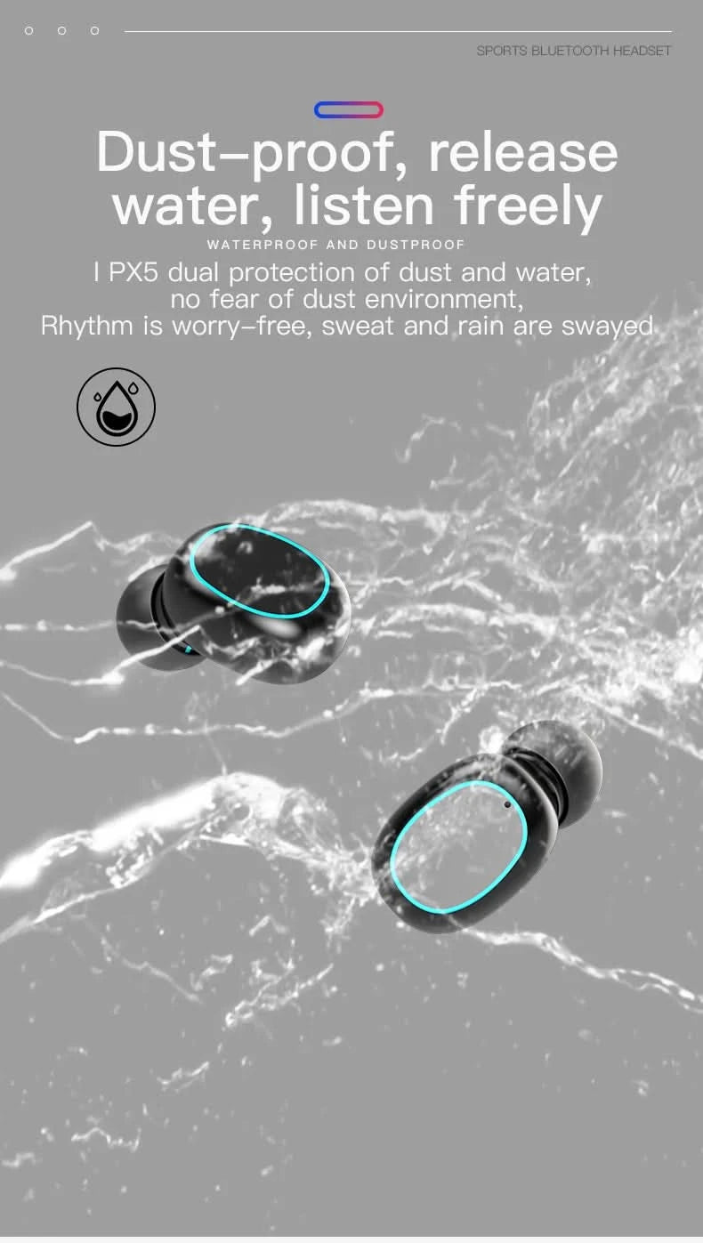 N21 Wireless Earphones Stereo Bass Earbuds LED Digital Display Headphones With Microphone TWS Headsets Lights For Smartphone - M & M Global