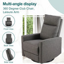 JHK Swivel Rocking Living Room Sofa Manual Upholstered Seating Recliner Angle Adjustable with Extra Large Footrest for Bedroom